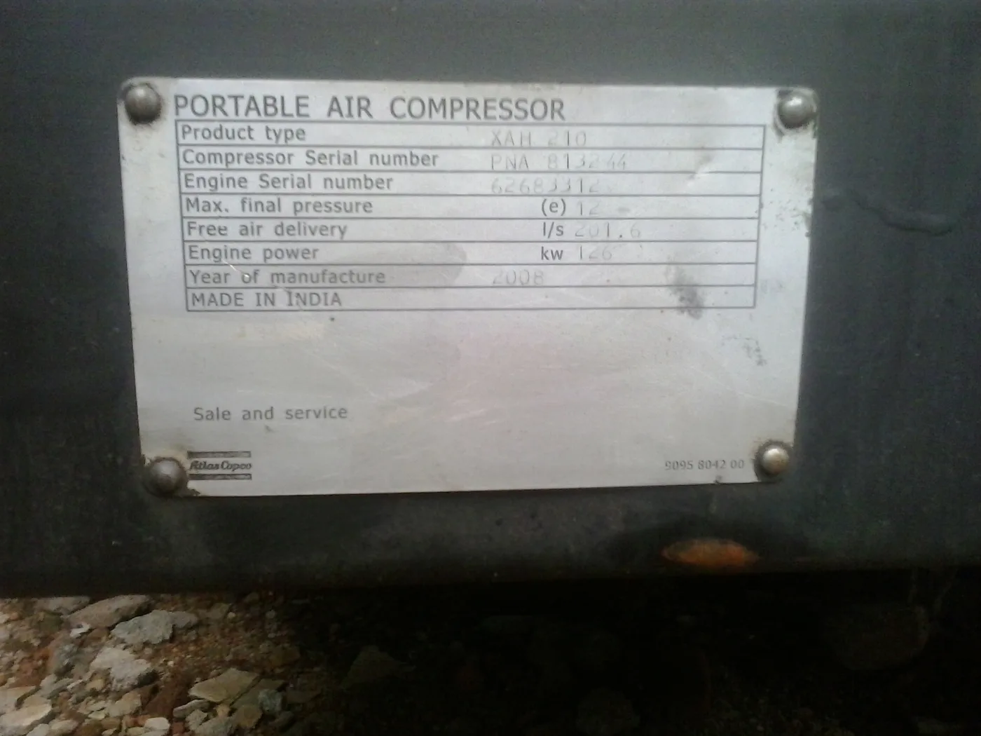 Portable compressor nameplate: the starting point for parts