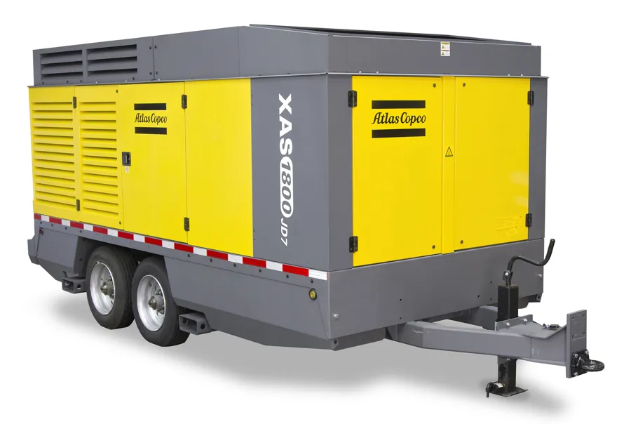 Twin-axle high-volume portable compressor