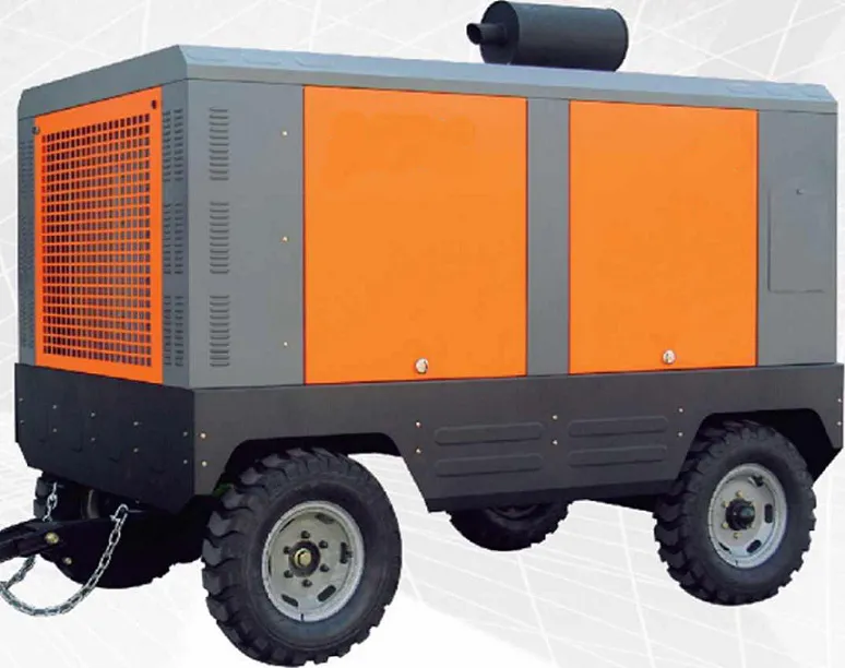 Four-wheel diesel portable compressor