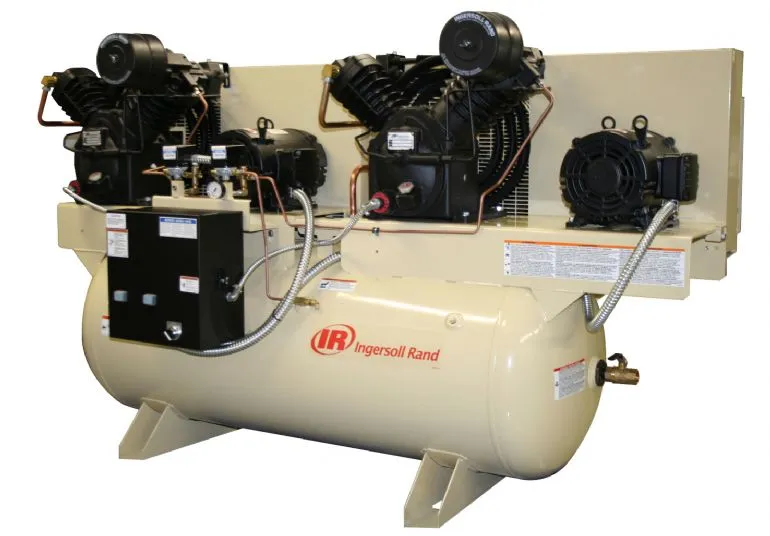 Ingersoll Rand two-stage piston compressor, base-mounted