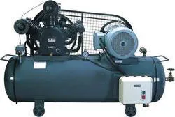 Belt-driven two-stage piston compressor