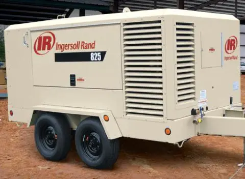 Trolley-mounted portable diesel air compressor