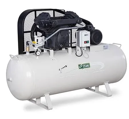 White Frank reciprocating compressor with horizontal tank and starter