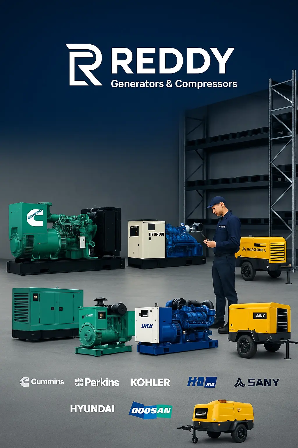 Reddy Compressors branded industrial compressor fleet presentation