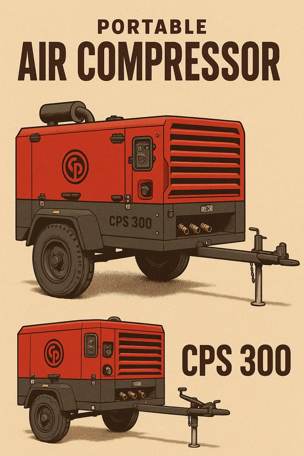 Portable CPS 300 air compressor equipment presentation