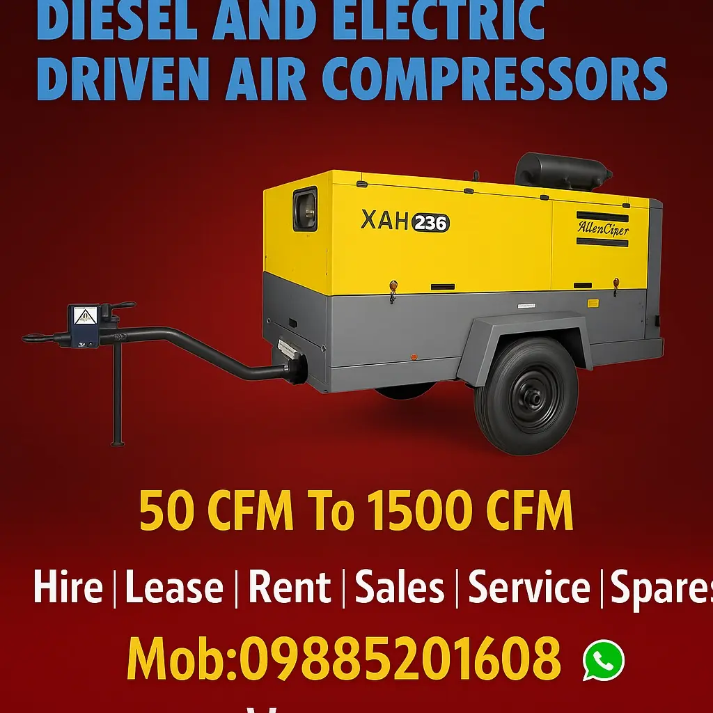 Diesel and electric driven portable air compressor presentation