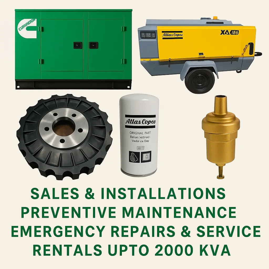 Compressor equipment, filters and maintenance parts presentation