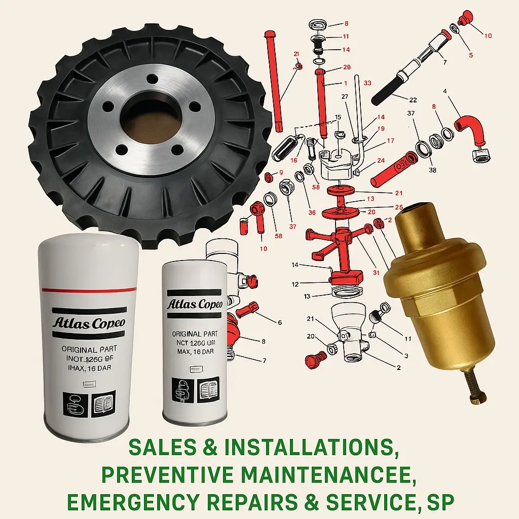 Air compressor preventive maintenance filters and spare parts