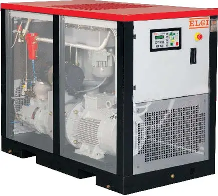 Industrial rotary screw compressor package